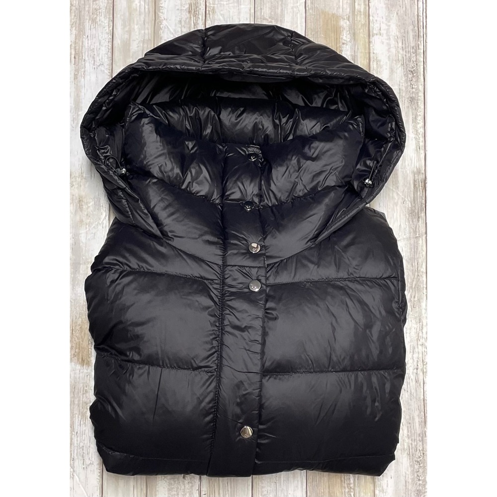 Calvin Klein Women's XL Black Down Blend Hooded Puffer Jacket 7F Warmth Factor